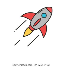 rocket icon vector graphic illustration