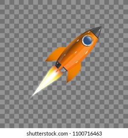Rocket, icon. Vector illustration