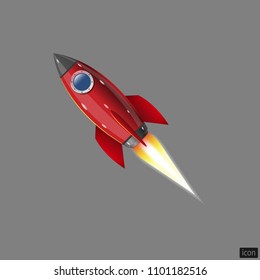 Rocket, icon. Vector illustration