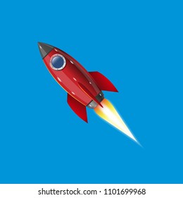 Rocket, icon. Vector illustration