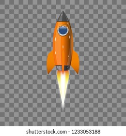 Rocket, icon. Vector illustration