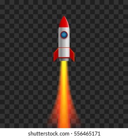 Rocket, icon. Vector illustration