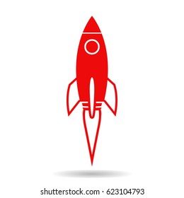 Rocket, icon. Vector illustration