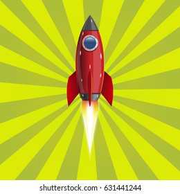Rocket, icon. Vector illustration