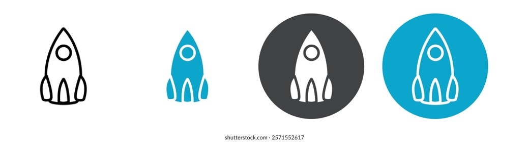 rocket icon Vector illustration in black