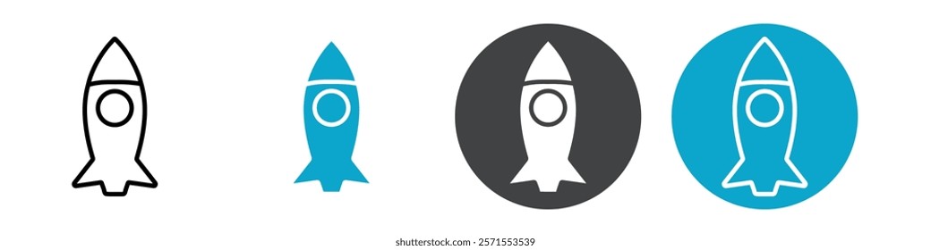 rocket icon Vector illustration in black