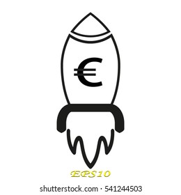 rocket, icon, vector illustration EPS 10