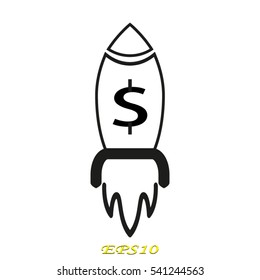 rocket, icon, vector illustration EPS 10