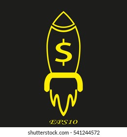 rocket, icon, vector illustration EPS 10