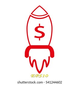 rocket, icon, vector illustration EPS 10