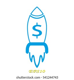 rocket, icon, vector illustration EPS 10