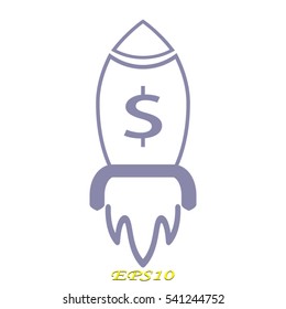 rocket, icon, vector illustration EPS 10