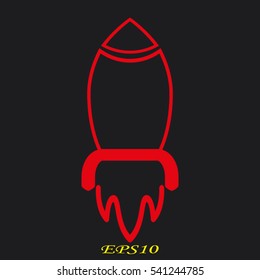 rocket, icon, vector illustration EPS 10