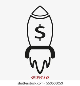 rocket, icon, vector illustration eps10