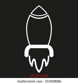 rocket, icon, vector illustration eps10