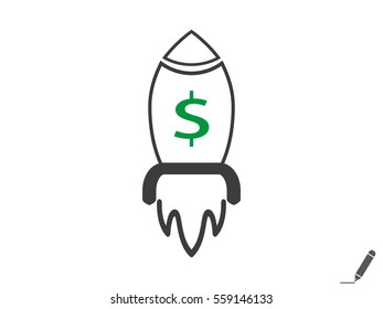 rocket, icon, vector illustration eps10