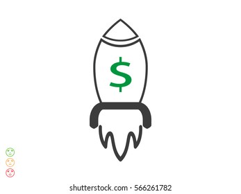 rocket, icon, vector illustration eps10