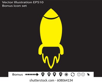 rocket, icon, vector illustration eps10
