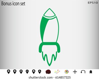 rocket, icon, vector illustration eps10