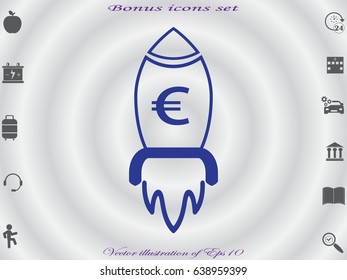 rocket, icon, vector illustration eps10