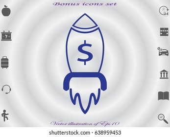 rocket, icon, vector illustration eps10