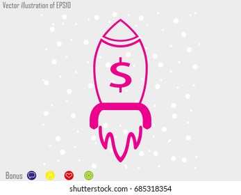 rocket, icon, vector illustration eps10
