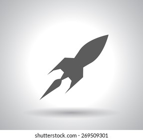Rocket icon, vector illustration. Flat design style