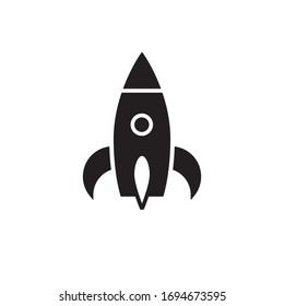 rocket icon vector illustration glyph style design. isolated on white background