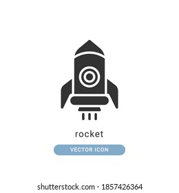 ilustración vectorial de icono de cohete. diseño de glifo de icono de cohete.