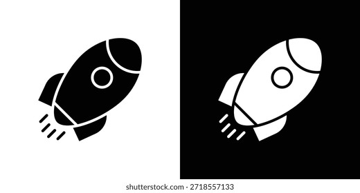 Ilustración vectorial del icono del cohete - iconos negros del vector del estilo de la alta calidad