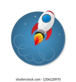 Rocket icon. Vector illustration. Isolated on white.