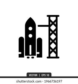 Rocket icon vector, illustration logo template in trendy style. Suitable for many purposes.