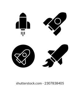 Rocket icon vector illustration logo template for many purpose. Isolated on white background.