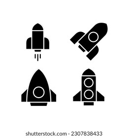 Plantilla de logotipo de ilustración de vector de icono de cohete para muchos fines. Aislado sobre fondo blanco.
