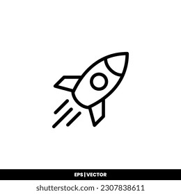 Rocket icon vector illustration logo template for many purpose. Isolated on white background.