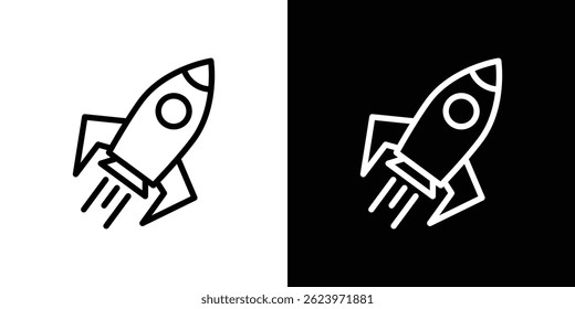 Vector del icono del cohete, Plantilla del logotipo de la ilustración en estilo de moda