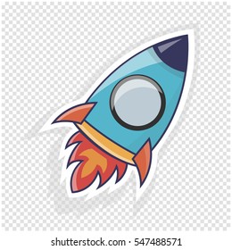 Rocket icon vector illustration. Object to website or infographics.