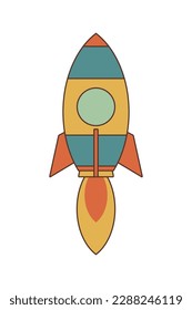 rocket icon vector illustration retro