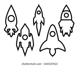 Rocket Icon Vector Illustration Silhouette