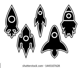 Rocket Icon Vector Illustration Silhouette