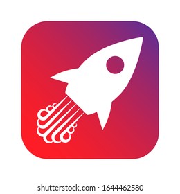 Rocket icon vector illustration spaceship isolated on white background