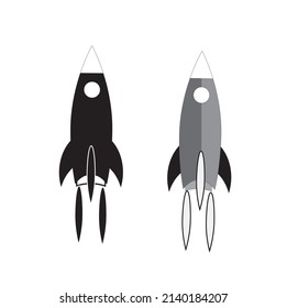 Rocket icon vector illustration for start up, speed, cartoon icon.