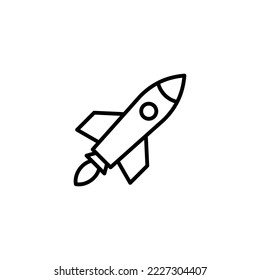 Ilustración vectorial de icono de cohete. Firma y símbolo de inicio. icono del lanzador de cohetes