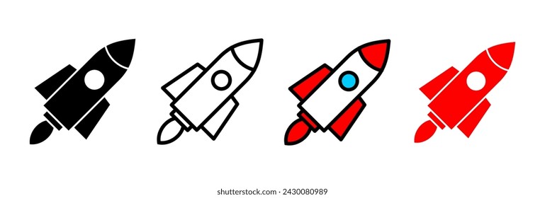 Raketensymbol Vektorgrafik. Startzeichen und Symbol. Raketenwerfer-Symbol