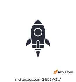 Rocket icon vector illustration. Rocket symbol isolated on white background.