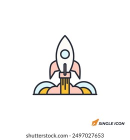 Rocket icon vector illustration. Rocket symbol isolated on white background