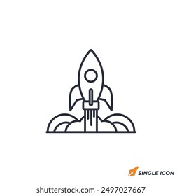 Rocket icon vector illustration. Rocket symbol isolated on white background