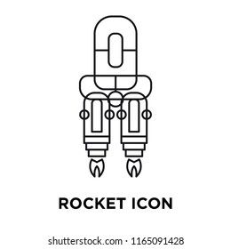 Rocket icon vector isolated on white background, Rocket transparent sign