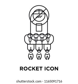 Rocket icon vector isolated on white background, Rocket transparent sign