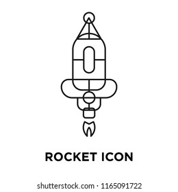 Rocket icon vector isolated on white background, Rocket transparent sign